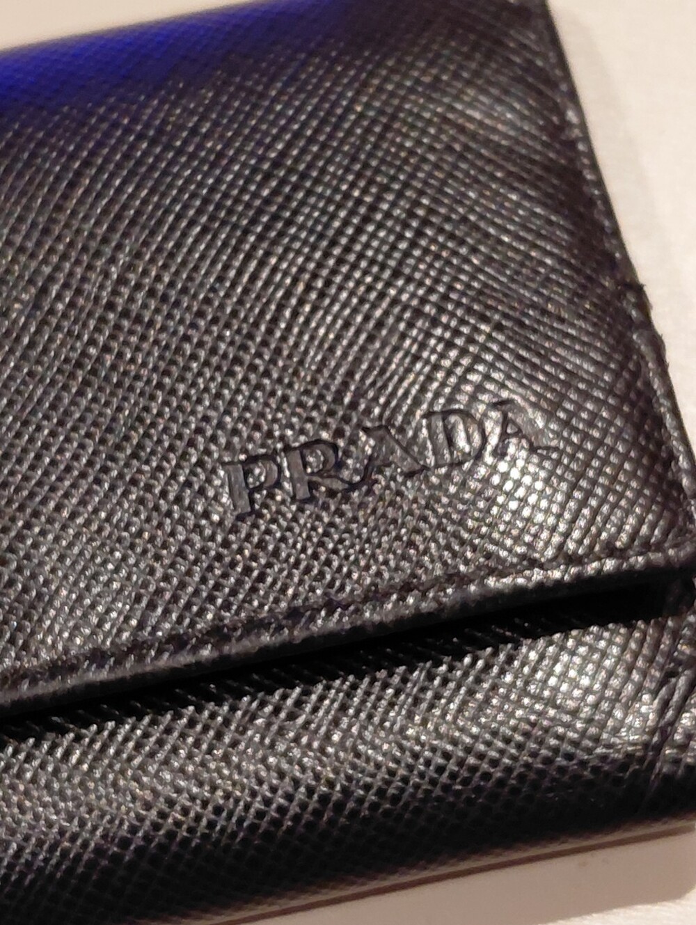 Prada Black Saffiano Leather Card & Key Holder